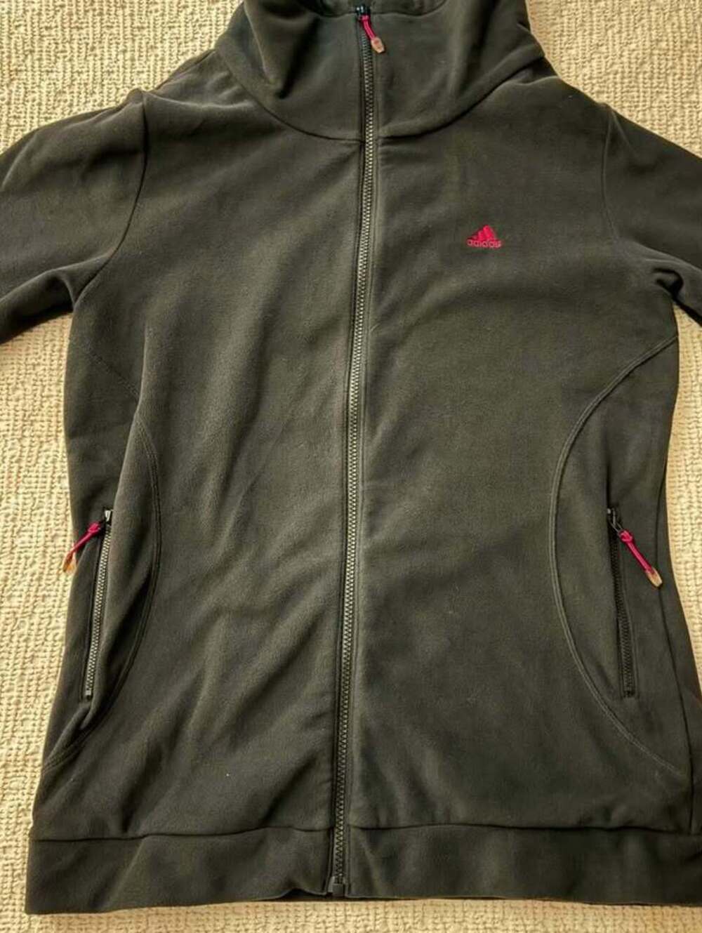 Women’s adidas Track Jacket Pink & Black Full Zip Size Large